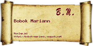 Bobok Mariann névjegykártya